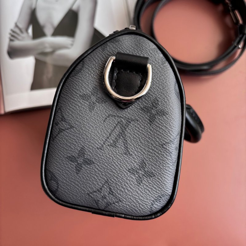 絕版 ::LOUIS VUITTON:: M45947 LV Keepall Bandoulière 20 黑色花紋手提斜背包-3