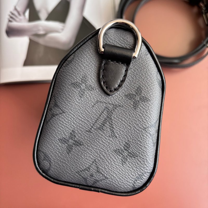 絕版 ::LOUIS VUITTON:: M45947 LV Keepall Bandoulière 20 黑色花紋手提斜背包-4