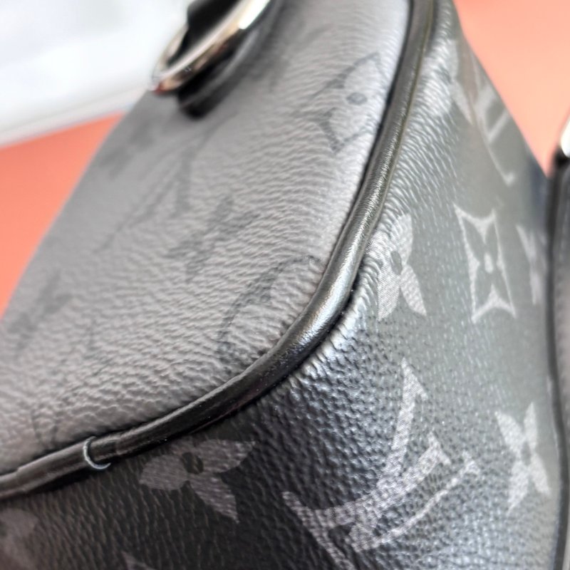 絕版 ::LOUIS VUITTON:: M45947 LV Keepall Bandoulière 20 黑色花紋手提斜背包-6