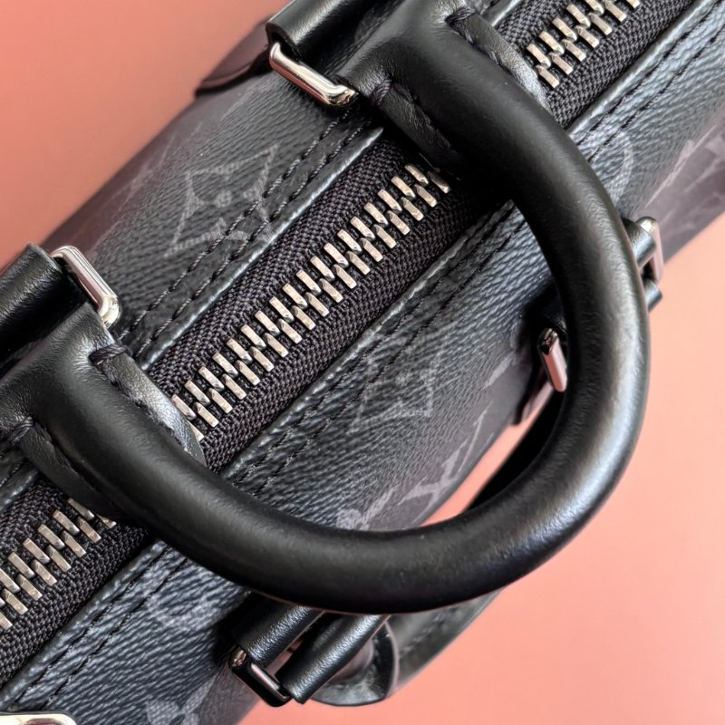 絕版 ::LOUIS VUITTON:: M45947 LV Keepall Bandoulière 20 黑色花紋手提斜背包-10