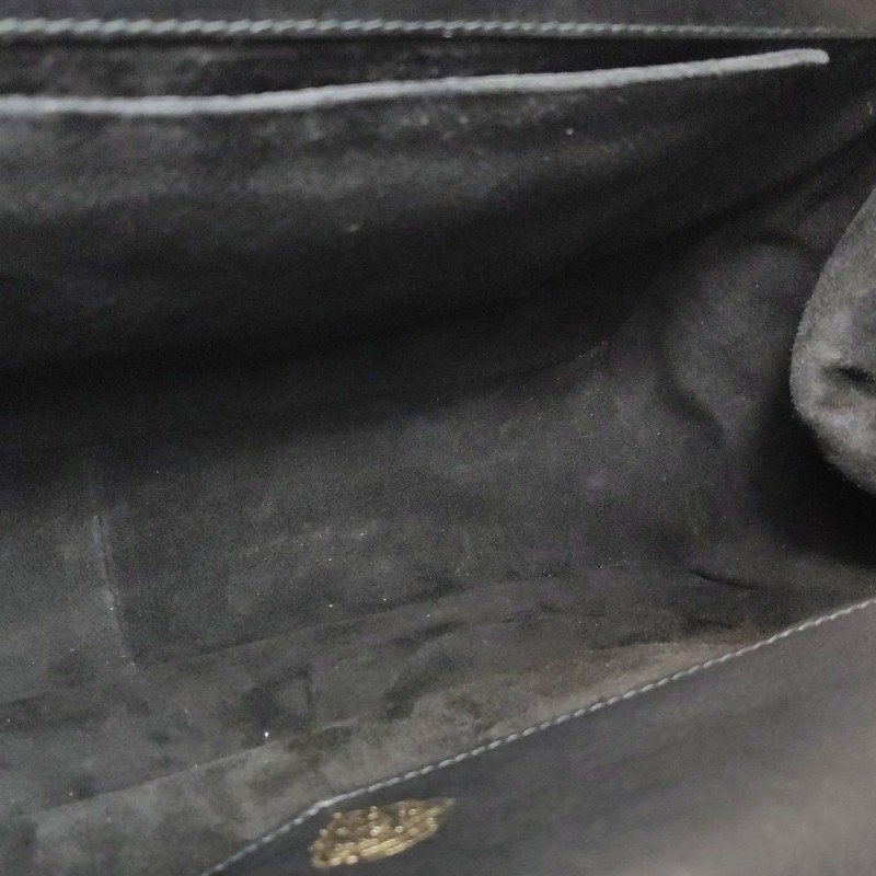 Gucci 鱷魚皮純色壓紋字母ogo金屬扣手提包-9