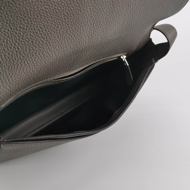 Hermes Steve Light斜挎包單肩包Togo牛皮銀扣8F錫器灰U刻-6
