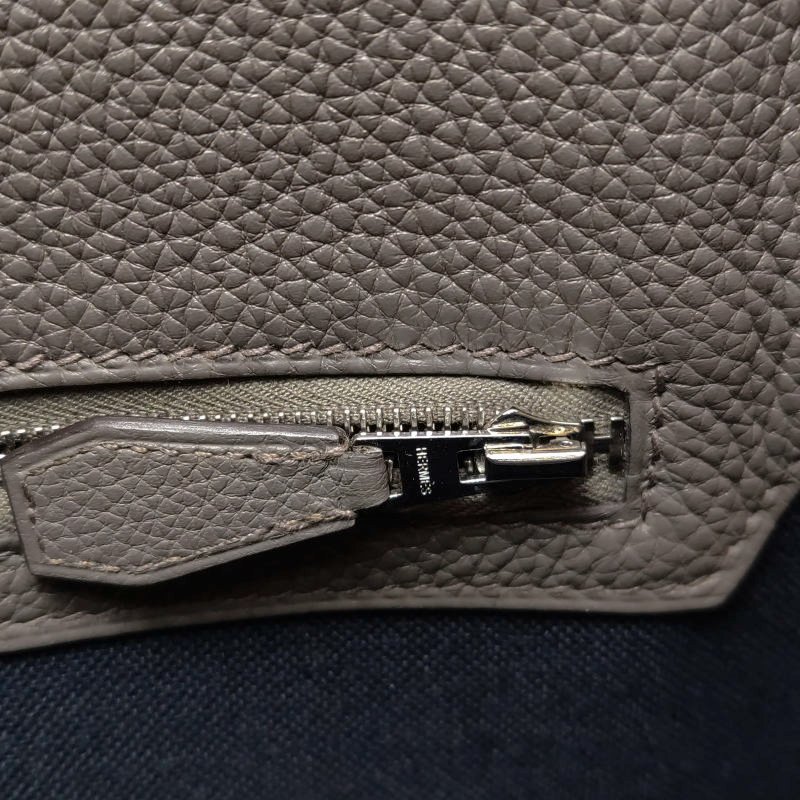 Hermes Steve Light斜挎包單肩包Togo牛皮銀扣8F錫器灰U刻-11