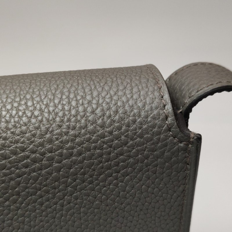 Hermes Steve Light斜挎包單肩包Togo牛皮銀扣8F錫器灰U刻-14