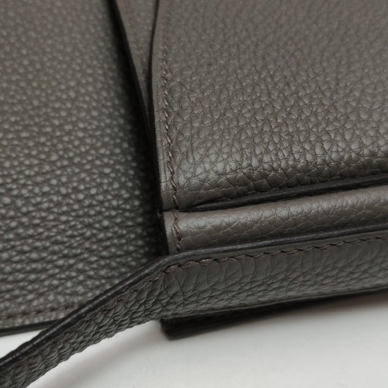 Hermes Steve Light斜挎包單肩包Togo牛皮銀扣8F錫器灰U刻-15