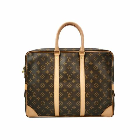 Louis Vuitton(LV)Porte Documents Voyage植革Monogram印花矩形手提包