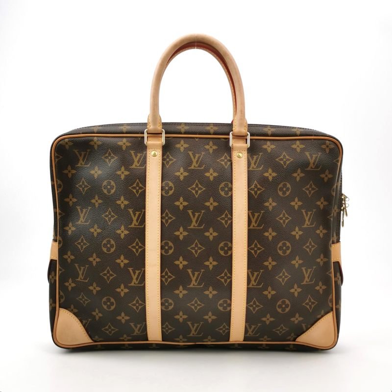 Louis Vuitton(LV)Porte Documents Voyage植革Monogram印花矩形手提包-4