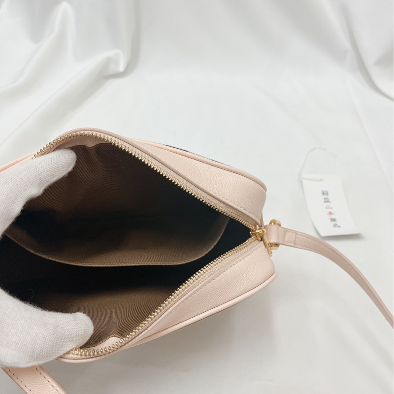 莉亞精品♡Burberry 格紋粉邊相機包 二手-14