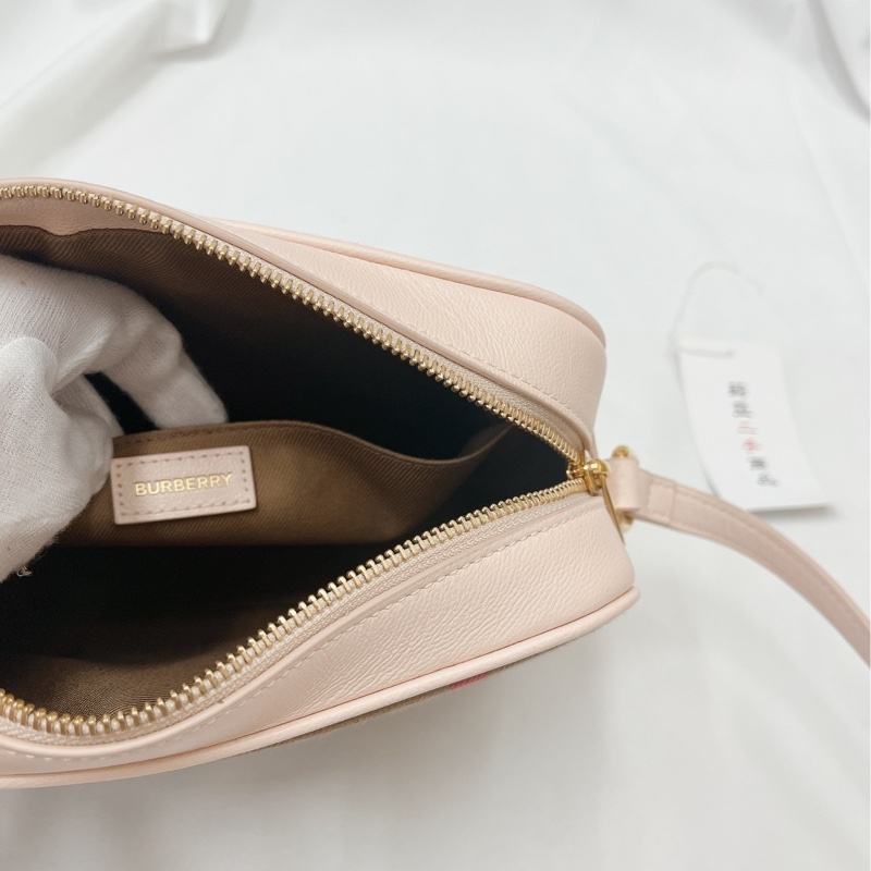 莉亞精品♡Burberry 格紋粉邊相機包 二手-15