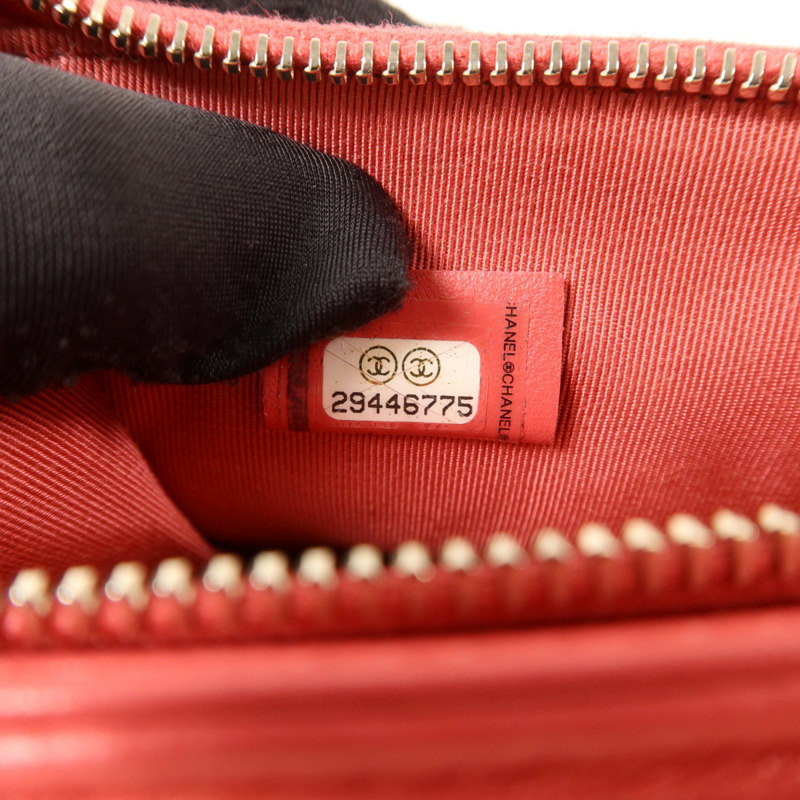 CHANEL 羊皮皮革Phone Holder Chain Shoulder銀扣鏈帶肩背袋-7