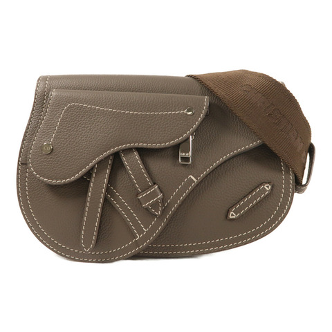 Dior 牛皮皮革Saddle Pouch Bag銀扣肩背袋