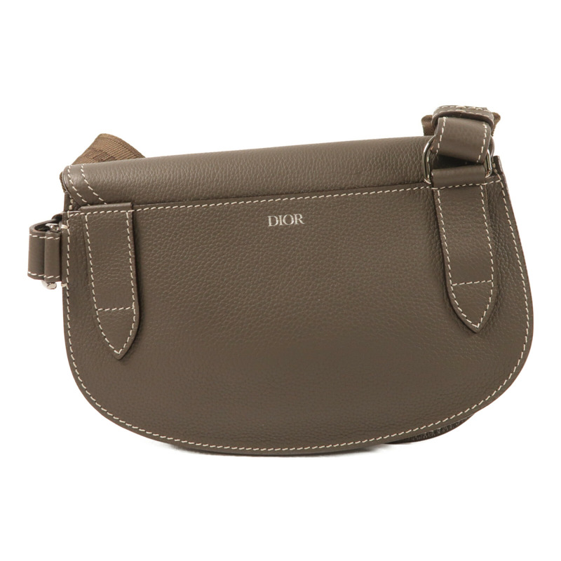 Dior 牛皮皮革Saddle Pouch Bag銀扣肩背袋-1