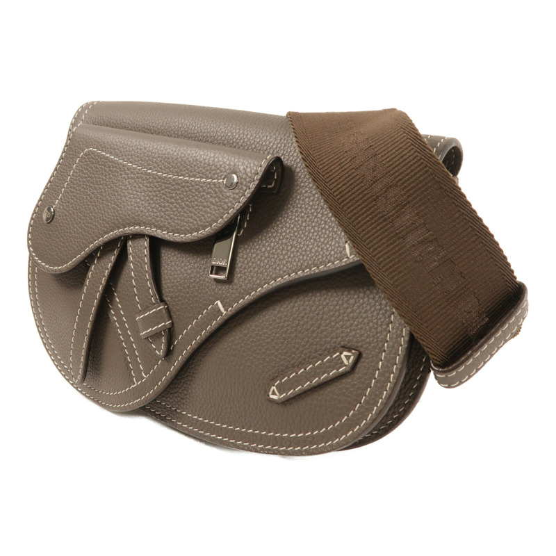 Dior 牛皮皮革Saddle Pouch Bag銀扣肩背袋-2