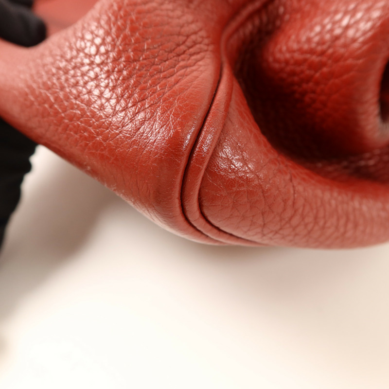 HERMES Clemence皮革Victoria 35銀扣手挽袋Rouge Garance-13