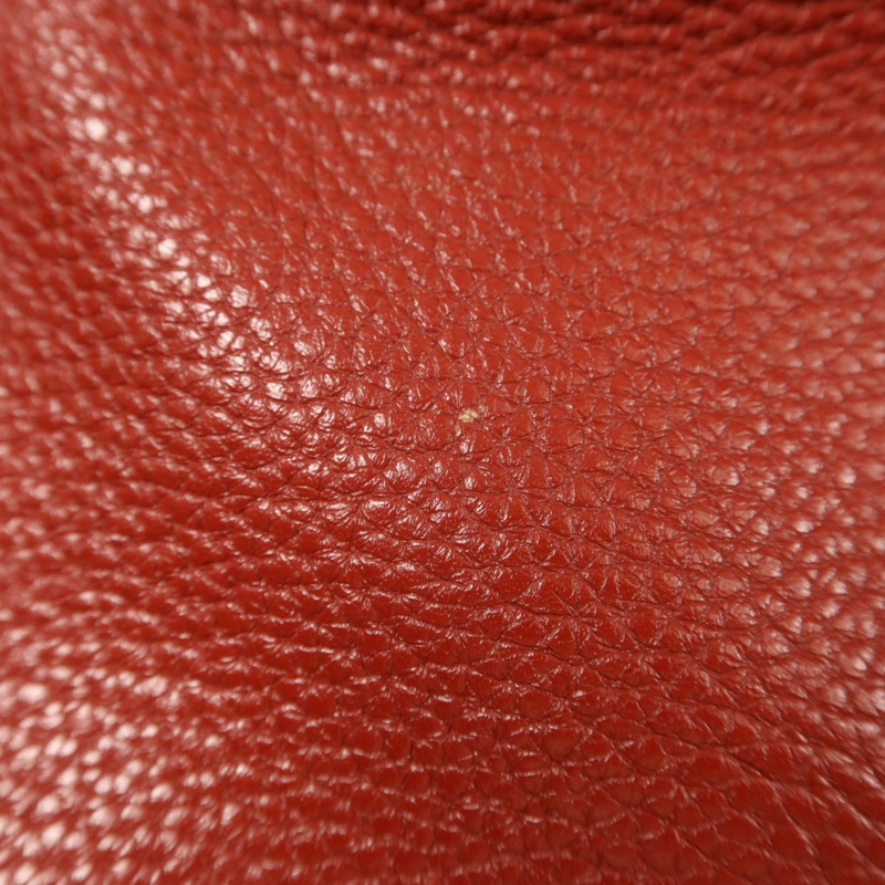 HERMES Clemence皮革Victoria 35銀扣手挽袋Rouge Garance-15