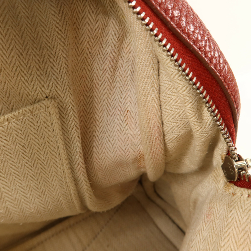 HERMES Clemence皮革Victoria 35銀扣手挽袋Rouge Garance-20