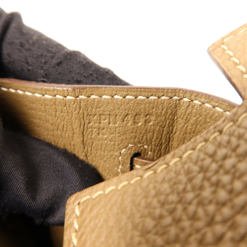 HERMES Togo皮革Kelly 32金扣手挽肩背兩用袋Etoupe-6