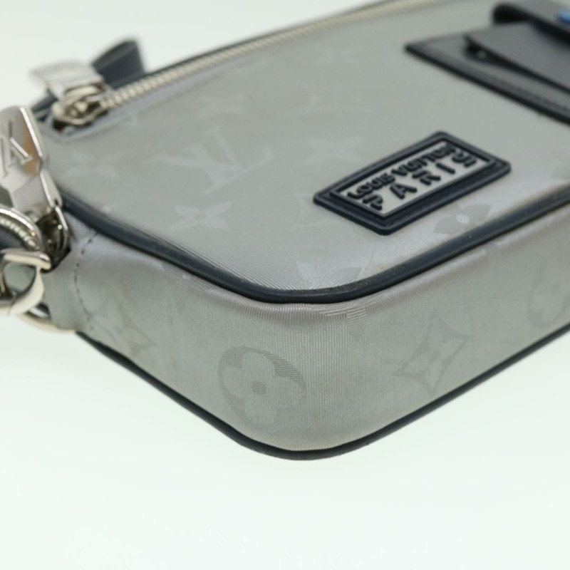 【日本直送】路易威登 Monogram Satellite Alpha 手拿包 銀色 M44171 LV Auth 32344V-14