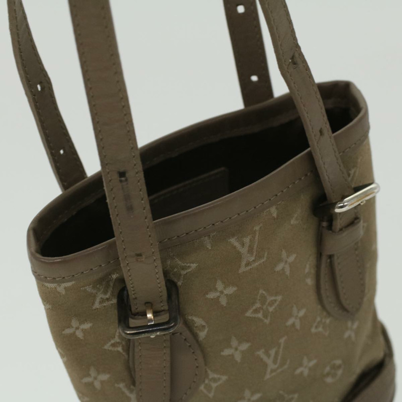 【日本直送】路易威登 Monogram Satin 小水桶手提包 米色 M92145 LV Auth am3521V-5