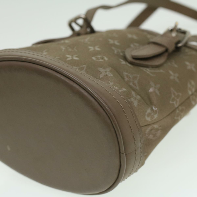 【日本直送】路易威登 Monogram Satin 小水桶手提包 米色 M92145 LV Auth am3521V-13
