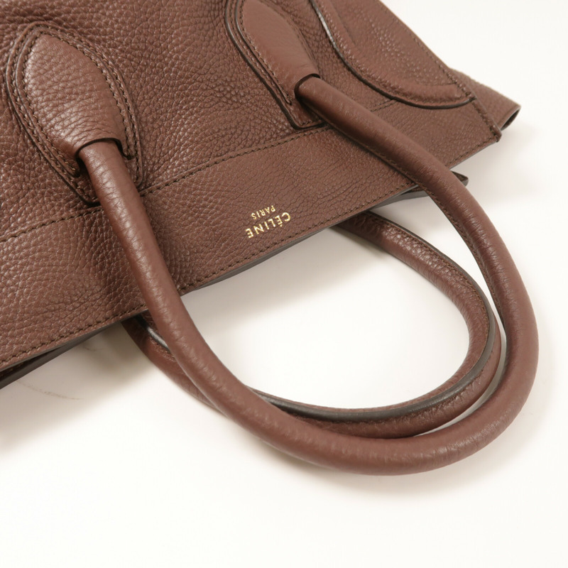 CELINE 牛皮皮革Mini Luggage金扣手挽袋-7