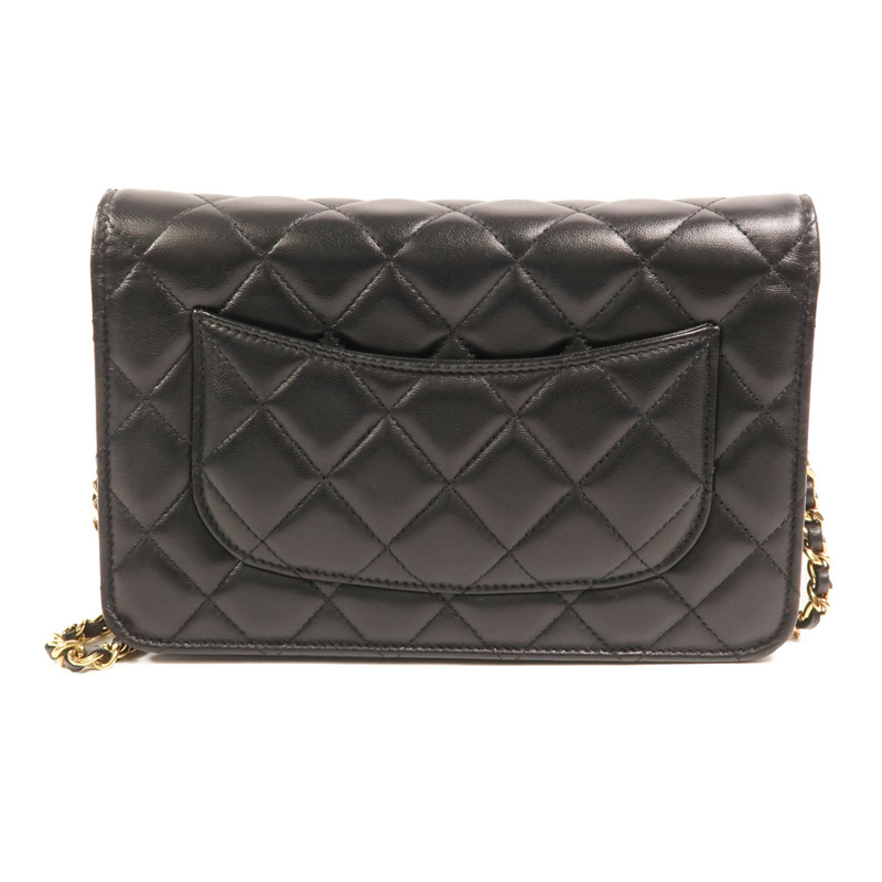 CHANEL 羊皮皮革Wallet On Chain金扣鏈帶肩背袋-1