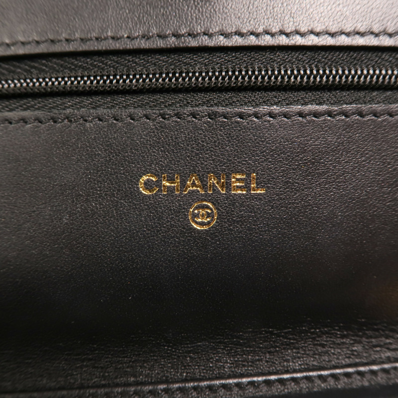 CHANEL 羊皮皮革Wallet On Chain金扣鏈帶肩背袋-5