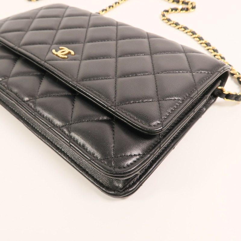 CHANEL 羊皮皮革Wallet On Chain金扣鏈帶肩背袋-8