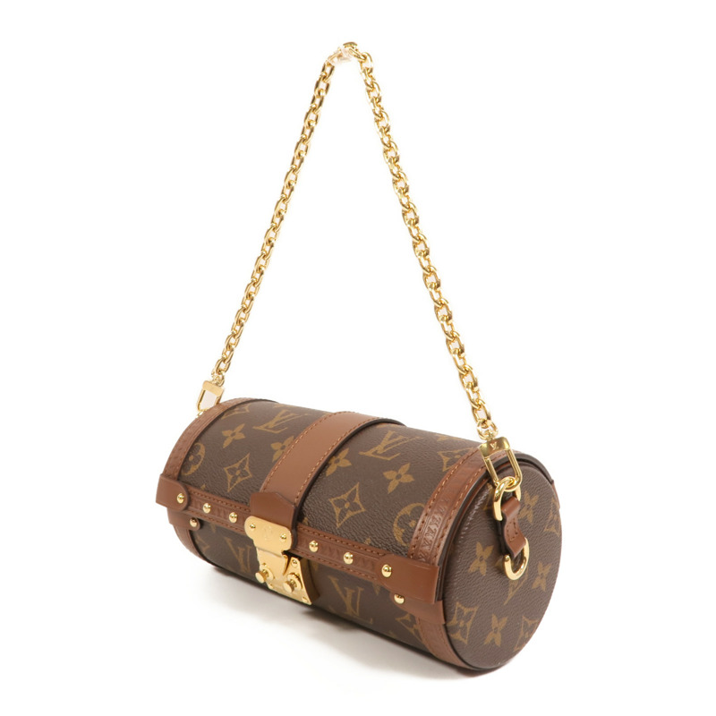 LOUIS VUITTON Monogram Papillon Trunk金扣手挽肩背兩用袋棕色-2