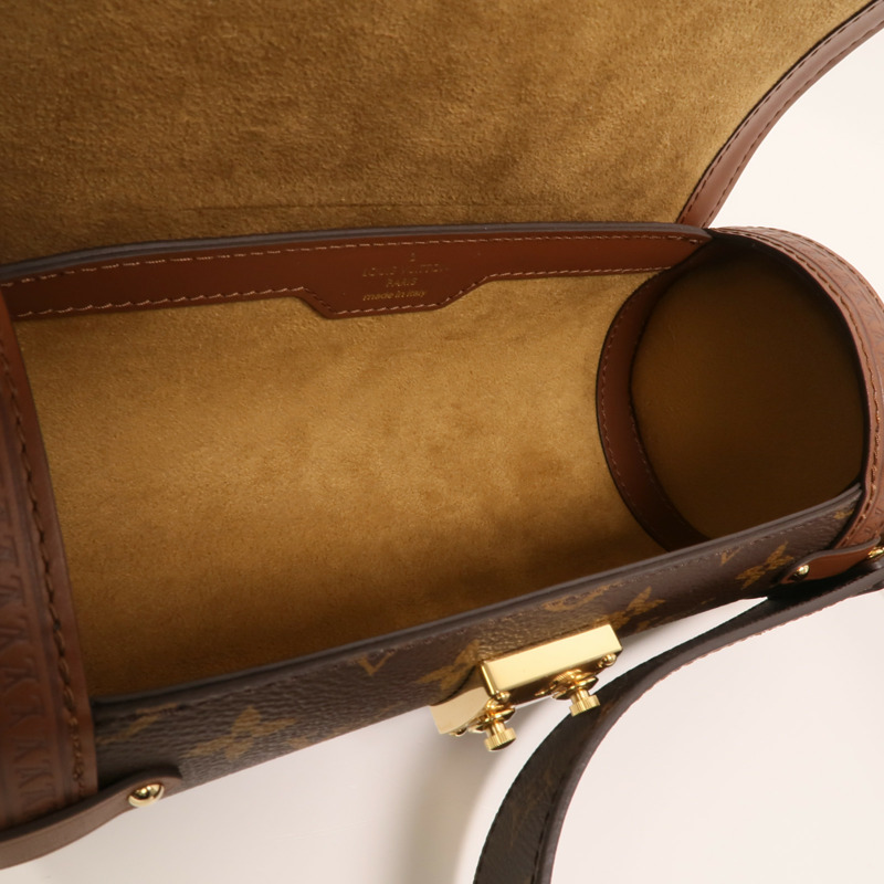 LOUIS VUITTON Monogram Papillon Trunk金扣手挽肩背兩用袋棕色-4