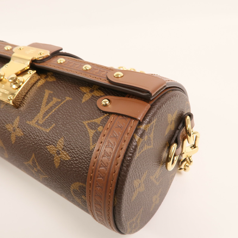 LOUIS VUITTON Monogram Papillon Trunk金扣手挽肩背兩用袋棕色-8