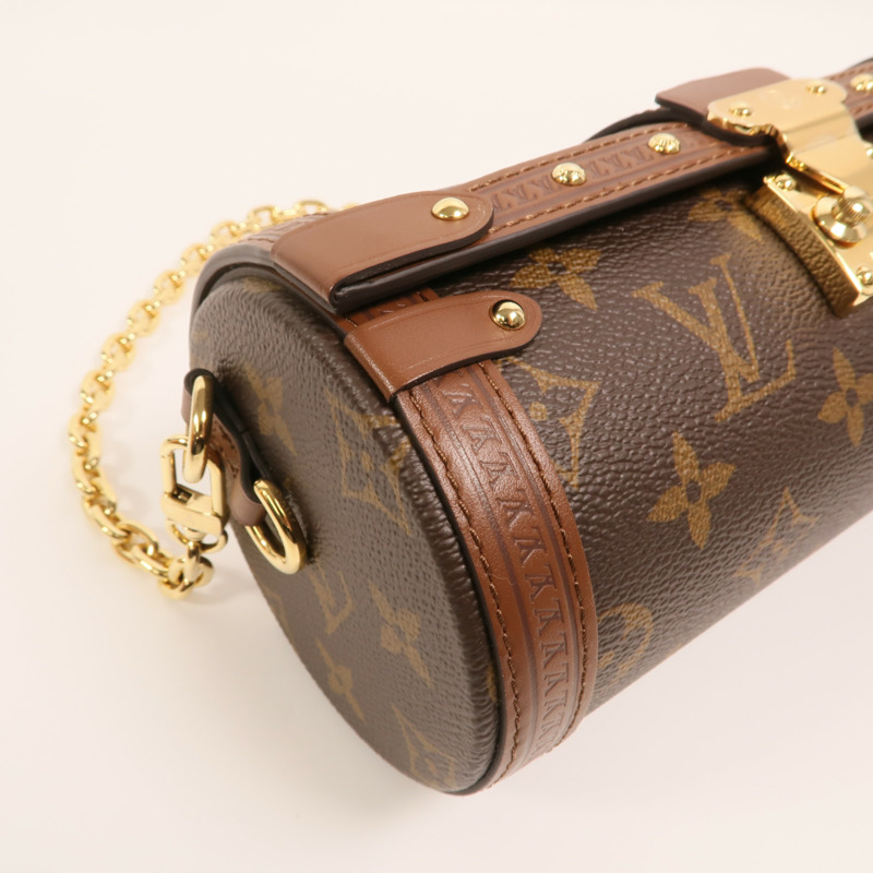 LOUIS VUITTON Monogram Papillon Trunk金扣手挽肩背兩用袋棕色-9