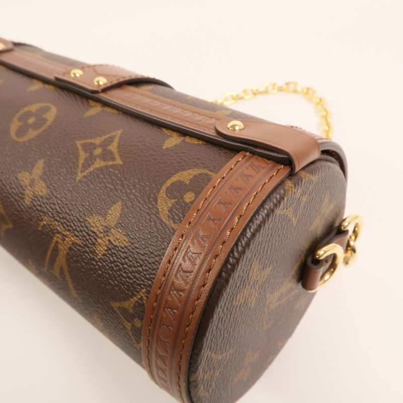 LOUIS VUITTON Monogram Papillon Trunk金扣手挽肩背兩用袋棕色-10