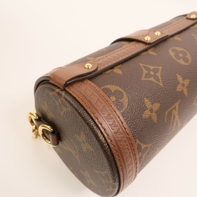 LOUIS VUITTON Monogram Papillon Trunk金扣手挽肩背兩用袋棕色-11