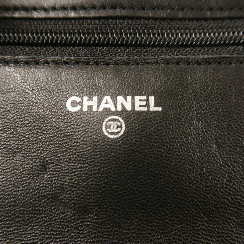 CHANEL 羊皮皮革WOC Wallet On Chain銀扣鏈帶肩背袋-5