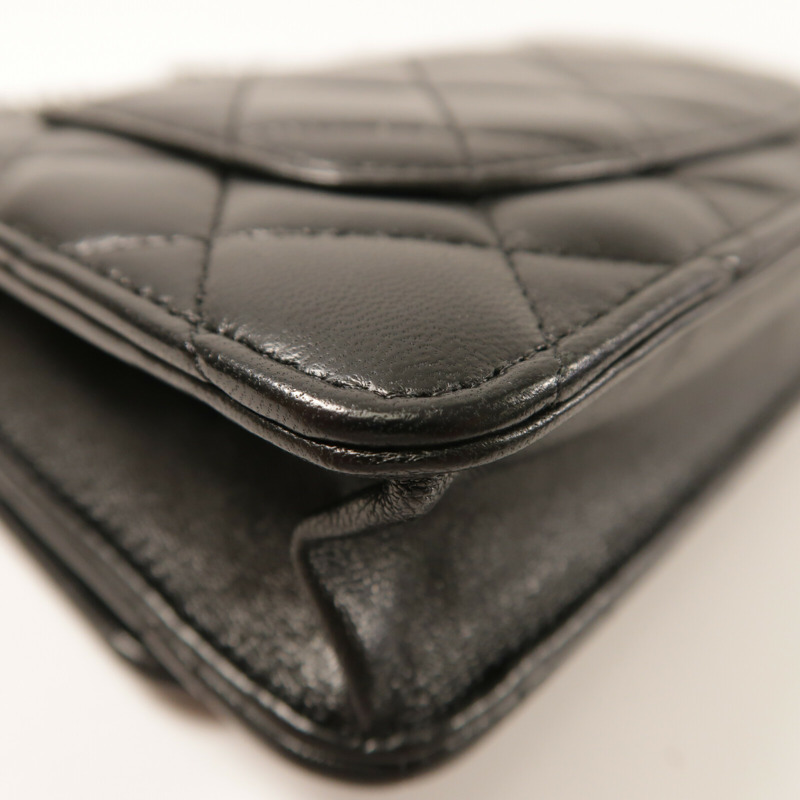 CHANEL 羊皮皮革WOC Wallet On Chain銀扣鏈帶肩背袋-14