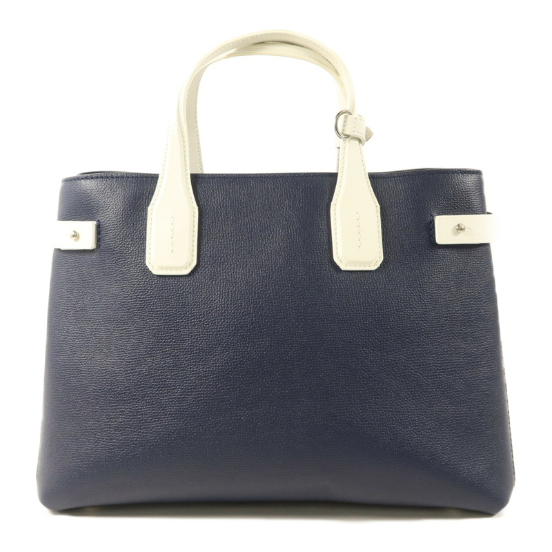 BURBERRY 牛皮皮革Banner Bag銀扣手挽肩背兩用袋-1