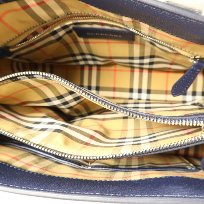 BURBERRY 牛皮皮革Banner Bag銀扣手挽肩背兩用袋-4