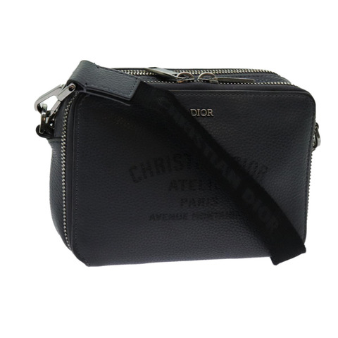 Christian Dior 灰色皮革肩背包，正品 70772M