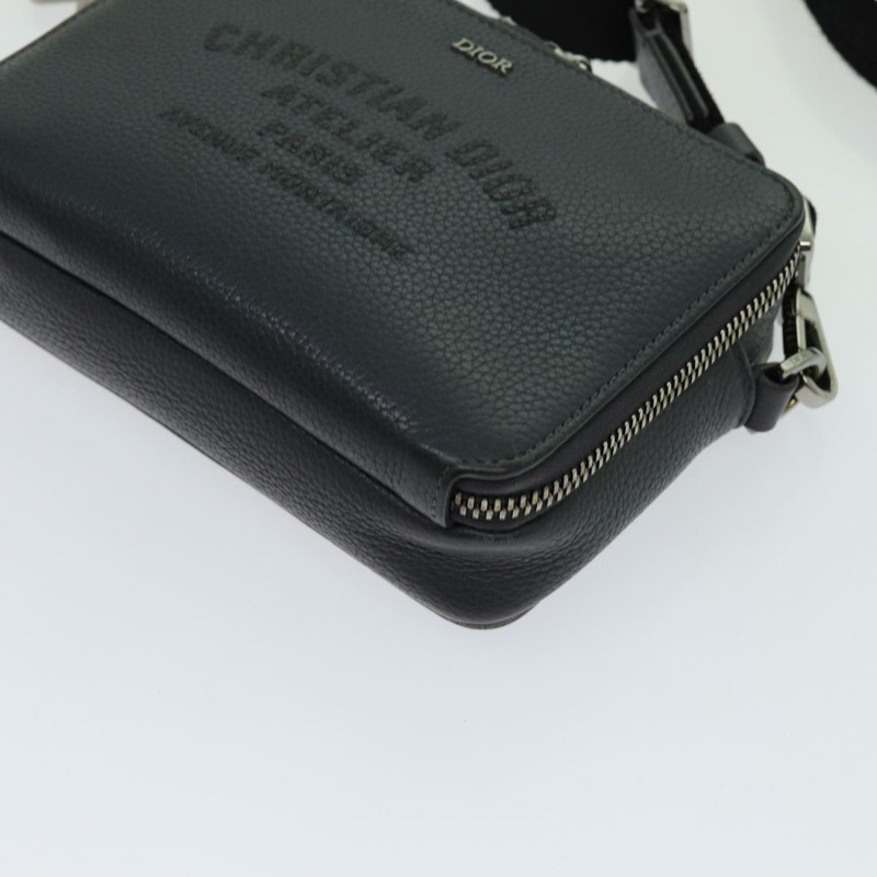 【日本直送】Christian Dior 灰色皮革肩背包，正品 70772M-8