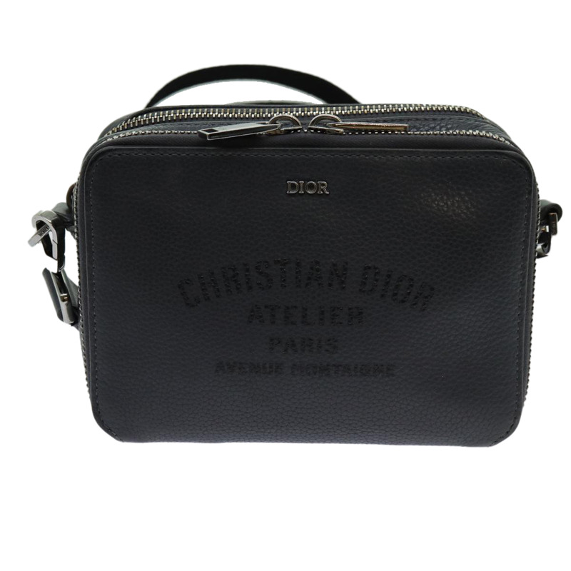 【日本直送】Christian Dior 灰色皮革肩背包，正品 70772M-12