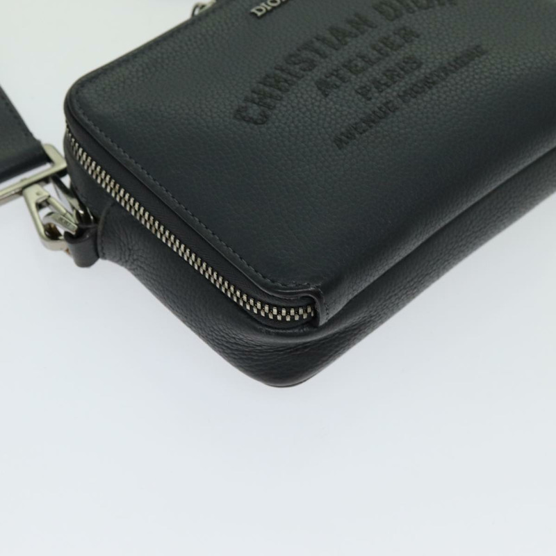 【日本直送】Christian Dior 灰色皮革肩背包，正品 70772M-13