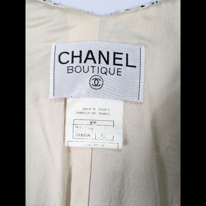 莉亞精品♡Chanel 黑灰毛呢小香風外套 尺碼41 二手美品-4