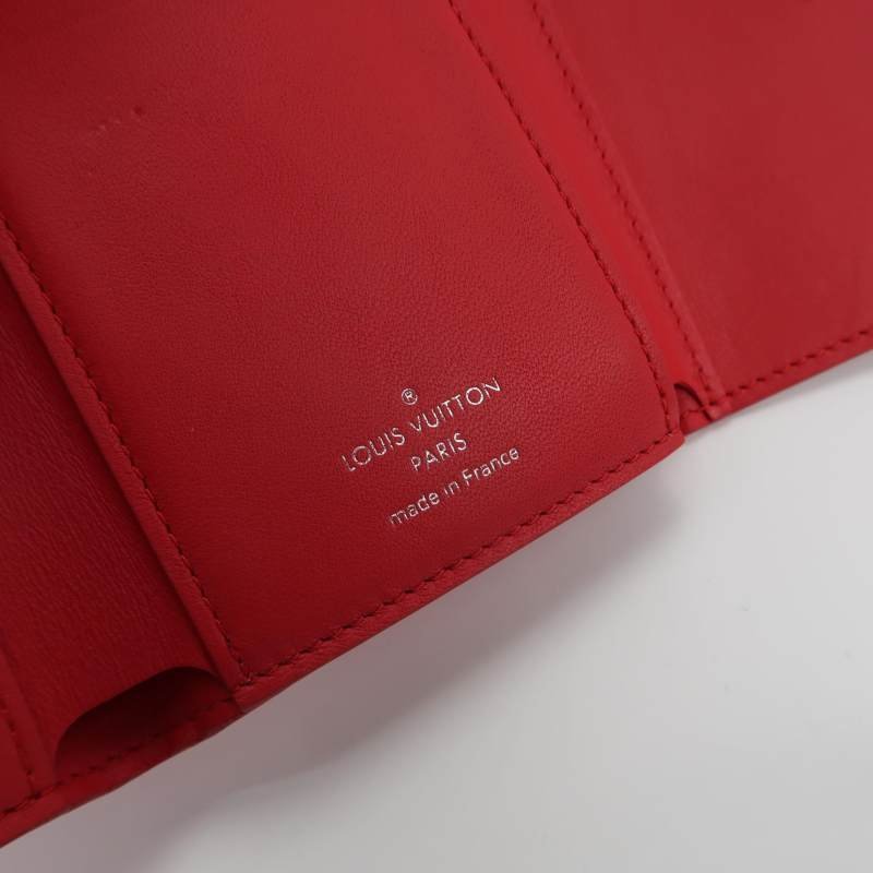 Louis Vuitton(LV)Capucines迷你牛皮純色金屬搭扣錢包-6