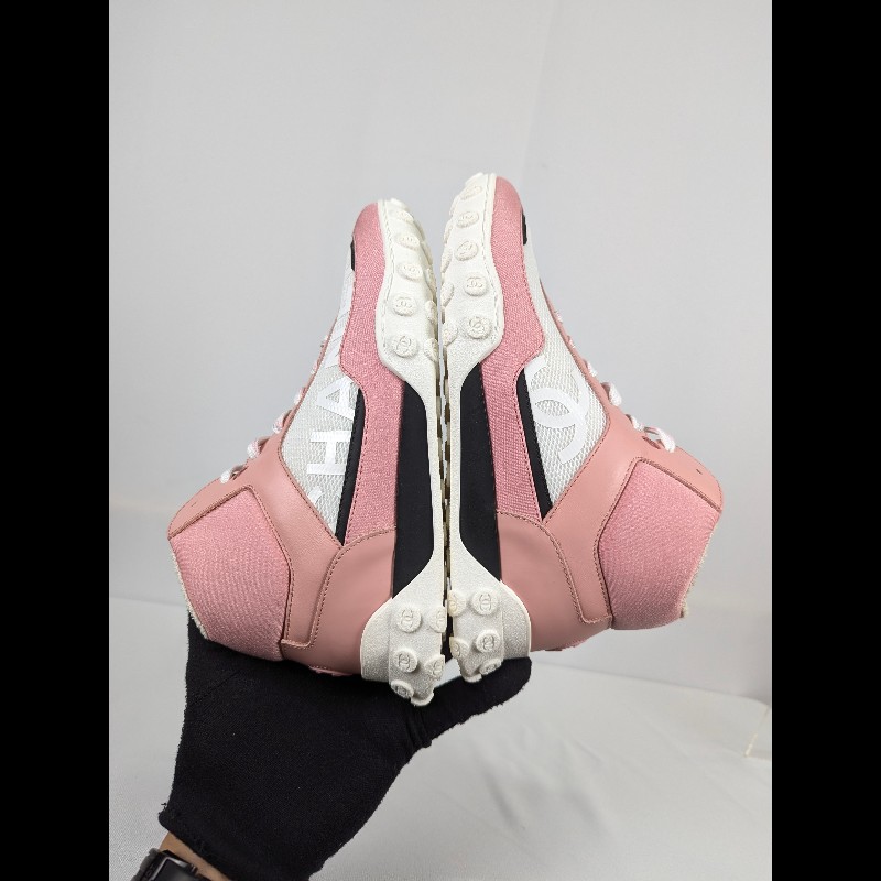 莉亞精品♡Chanel 網面高筒運動鞋 尺碼37 近新閒置-7