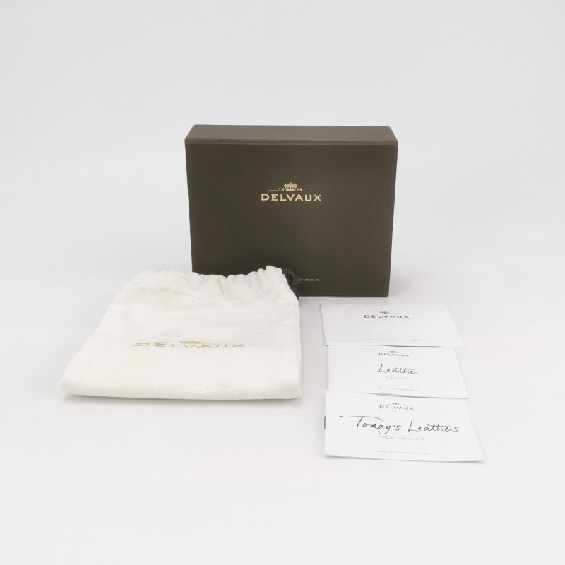 Delvaux牛皮純色子母包錢包-8