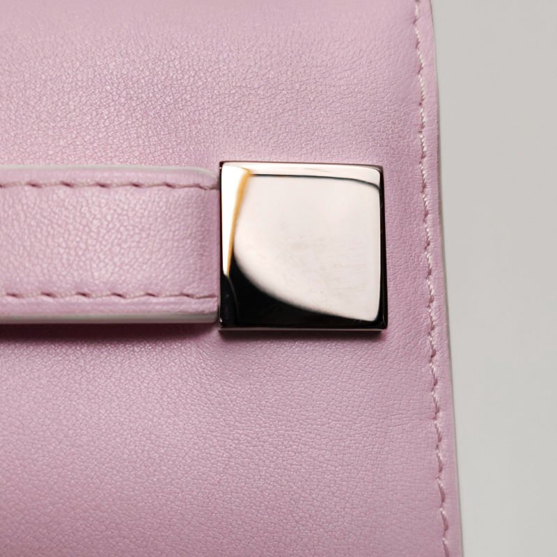 Delvaux牛皮純色子母包錢包-11