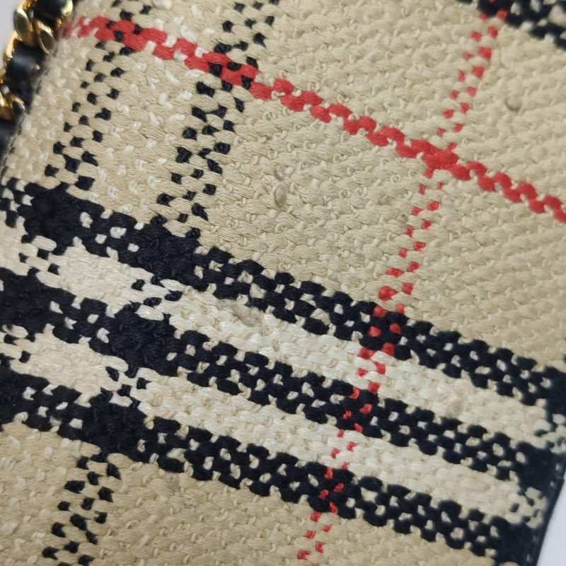Burberry Lola蘿納包迷你拼色格紋編織絎縫斜挎包單肩包-13