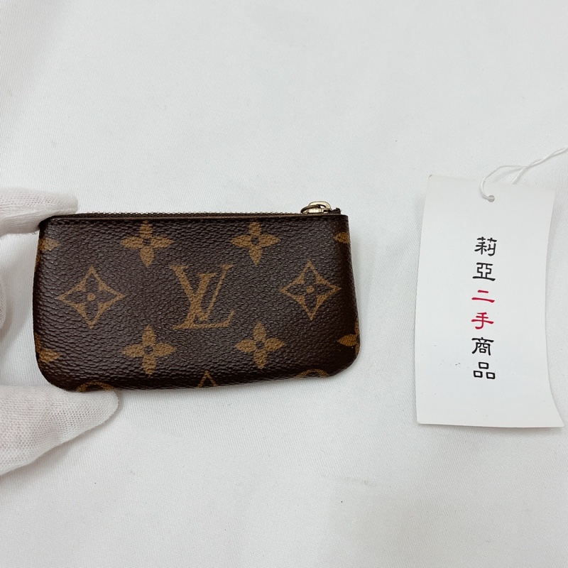 莉亞精品♡ LV M62650 鑰匙拉鍊零錢包 老花 二手-1