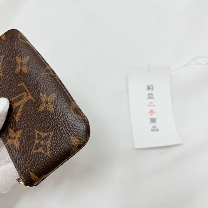 莉亞精品♡ LV M62650 鑰匙拉鍊零錢包 老花 二手-7